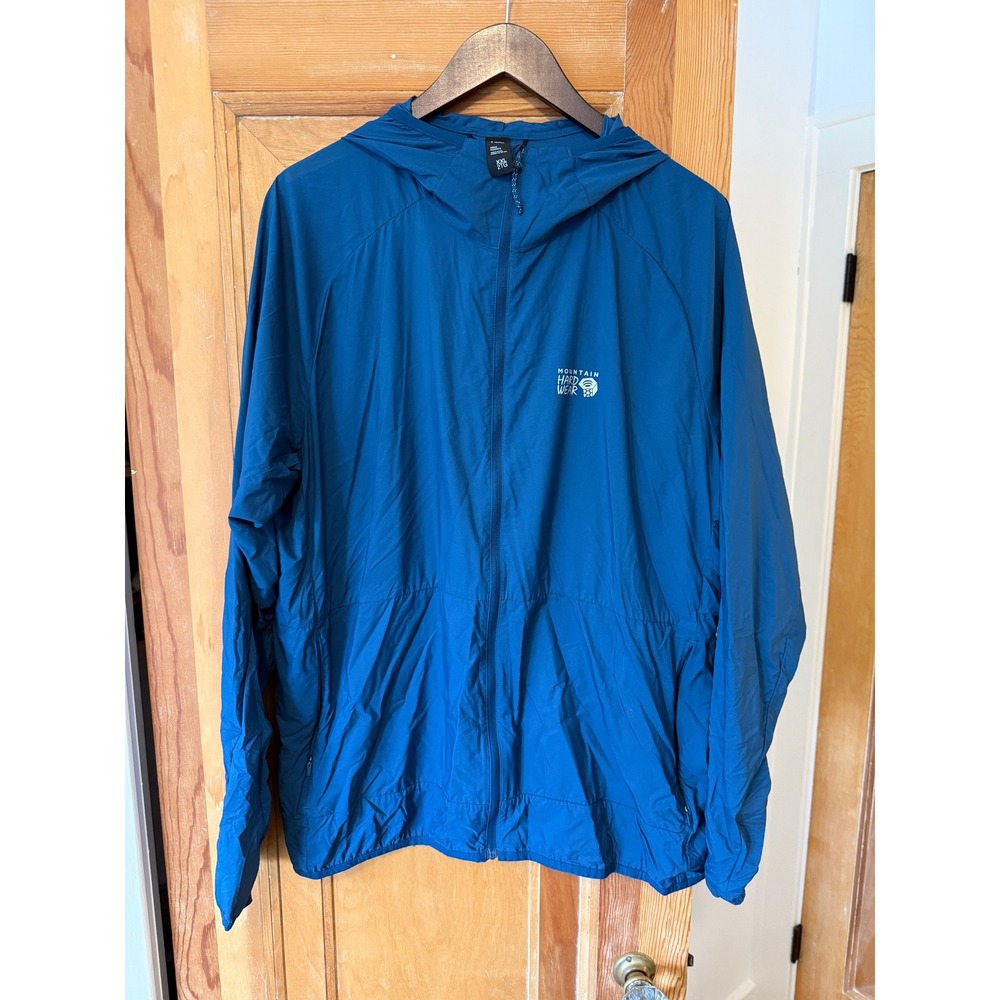 Mountain Hardwear Kor AirShell Hoody Mens XXL Blue Pertex Windbreaker OM3845